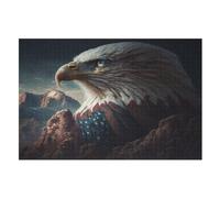 American Eagle Usa Art Wooden Jigsaw Puzzles 1000 Pieces Family Activity Puzzle Educational Games for Adults And Kids Age 12 Years Up (75×50cm)