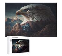 American Eagle Usa Art Wooden Jigsaws Puzzles for Adults 1000 Jigsaw Puzzle, Decompressing Intellectual Educational Toy for Kids （75×50cm）