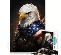 American Eagle Warrior Jigsaw Puzzle 1000 Piece Mind Train Fun Burr Free Clean Cut Pieces Absorbing Activity for Quiet Nights (50x75cm)