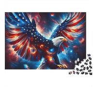 American Eagle Wings 1000pc Galaxy Eagle Art Heavy-duty Cardboard Jigsaw Puzzle for Brain Teaser Lovers Team Building Home Leisure Time holiday pastime 70x50cm/1000pcs