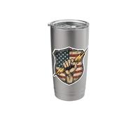 American Electrician Bolt Lightning Fist Electrical Worker Stainless Steel Insulated Tumbler