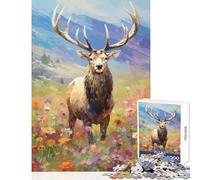 American Elk Hard Jigsaw Puzzle for Adults 1000 Pieces Improve Attention Span And Focus Peaceful Relaxing Leisure Fun (38x26cm)