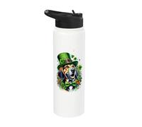 American English Coonhound Dog St Patricks Day Artwork Stainless Steel Insulated Water Bottle
