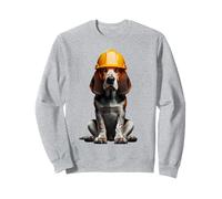 American English Coonhound Dog Yellow Hard Hat Helmet Worker Sweatshirt