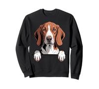 American English Redtick Coonhound Funny Peeking Dog Lover Sweatshirt