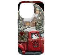 American Eskimo Christmas Dog Red Truck Holiday Case for iPhone 14 Pro