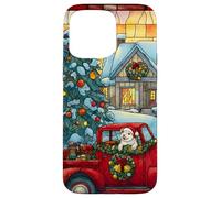 American Eskimo Christmas Dog Red Truck Holiday Case for iPhone 15 Pro Max