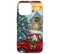 American Eskimo Christmas Dog Red Truck Holiday Case for iPhone 16 Pro