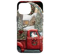 American Eskimo Christmas Dog Red Truck Holiday Case for iPhone 16 Pro Max