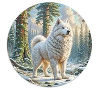 American Eskimo Dog 1000 Piece Jigsaw Puzzle for Women, Men Animal Theme Brainteasing Jigsaws Challenge Games Great Gift 1000pcs (67.5x67.5cm)