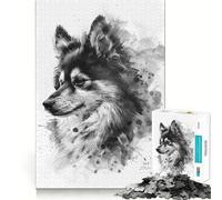 American Eskimo Dog 1000 Piece Teenager Puzzles Cognitive Train Game Zero Gap Compact Fun for Family Game Time (50x75cm)