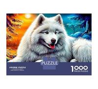 American Eskimo Dog (7)_1 1000 Pieces Jigsaw Puzzle Impossible Beautiful Decoration Fantastic Puzzles Challenging Games for Family Game Nights 52x38cm/1000pcs
