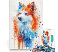 American Eskimo Dog Adults 1000 Piece Jigsaw Puzzle Recall Fun Play Premium Laser Cut Quality Quiet Time Mind Exercise at Home (50x75cm)