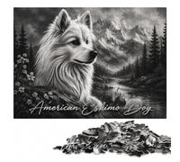 American Eskimo Dog Detailed Wooden Jigsaw Puzzle 500 Pieces for Adults | Jigsaw Puzzle: visual matching for a more organised build at your own pace.