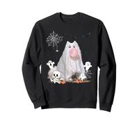 American Eskimo Dog Ghost Dressed Funny Halloween Dog Lover Sweatshirt