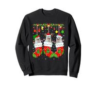 American Eskimo Dog In Christmas Socks Funny Dog Lover Xmas Sweatshirt