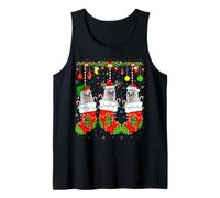 American Eskimo Dog in Christmas Socks Funny Dog Lover Xmas Tank Top
