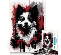 American Eskimo Dog Jigsaw Puzzle 1000 Piece Cognitive Fun Play Precise Interlock Structure Bonding Activity for Loved Ones (50x75cm)