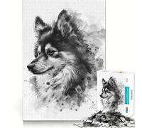 American Eskimo Dog Jigsaw Puzzle1000 Pieces Thinking Skill Game Seamless Fit Precise Pieces Family Fun Night Activity (38x52cm)