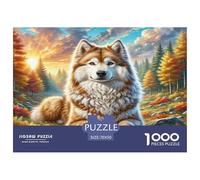 American Eskimo Dog Jigsaw Puzzles 1000 Pieces for Adults Educational Game for The Whole for Women Home Decoration 100% Recvcled Cardboard 70x50cm/1000pcs