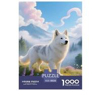 American Eskimo Dog Jigsaw Puzzles Puzzle for Adults Kids. 1000 Piece Great Gifts Challenge Toy Educational Games Home Decoration for Educational Games Gifts 38x26cm/1000pcs