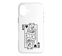 American Eskimo Dog Lover King Of Hearts Funny Pop Art Case for iPhone 16 Plus
