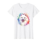 American Eskimo Dog Non-Sporting Group Artwork Value Graphic T-Shirt, Women, White, XS