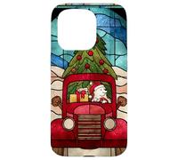 American Eskimo Dog Red Truck Christmas Holiday Art Case for iPhone 15 Pro