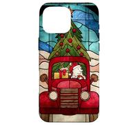 American Eskimo Dog Red Truck Christmas Holiday Art Case for iPhone 16 Pro Max