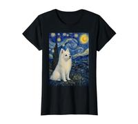 American Eskimo Dog Starry Night Value Graphic T-Shirt, Women, Black, L