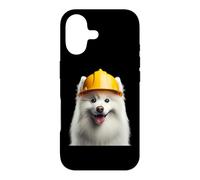 American Eskimo Dog Yellow Hard Hat Construction Worker Crew Case for iPhone 17
