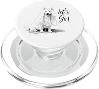 American Eskimo LET'S GO Design - Happy Eskie Dog Lover PopSockets PopGrip for MagSafe