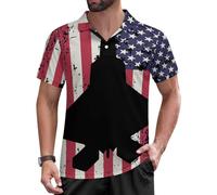 American F-22 Raptor Fighter Jet Flag Men's Polo Shirts Short Sleeve Slim Fit Collared Golf Shirt Casual Tops T Shirts