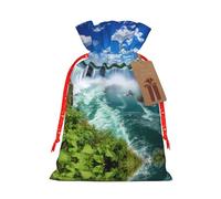 American Falls Print Stylish Drawstring Pouches,Reusable Drawstring Gift Bags,Perfect For Holiday And Party