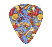 American Fast Food Pizza Hotdog Unique Guitar Gift Guitar Picks For Bass Electric Acoustic Guitars (12 Count)