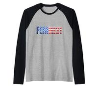 American Feminist - Red White Blue - American US Flag - Raglan Baseball Tee