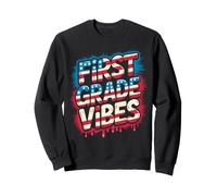 American FIRST GRADE VIBES Teacher I Teach USA Future Heroes Sweatshirt
