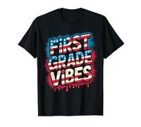 American First Grade Vibes Teacher I Teach USA Future Heroes Value Graphic T-Shirt, Men, Black, L