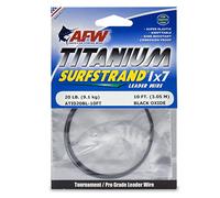 American Fishing Titanium Surfstrand Bare 1 x 7 Leader Wire, Black, 20-Pound Test/10 Feet