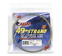 American Fishing Wire 49 Strand, 7x7 Stainless Steel Shark Leader Cable, 90 lb / 41 kg Test, .031 in / 0.79 mm Dia, Bright, 30 ft / 9.2 m
