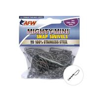 American Fishing Wire Mighty Mini Stainless Steel Snap Swivels, Size #5, 120 lb Test, Gunmetal Black, 50 pc