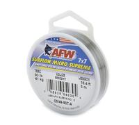 American Fishing Wire Surflon Micro Supreme, Nylon Coated 7x7 Stainless Steel Leader Wire, 90 lb test, 036" diameter, Bright, 5 m