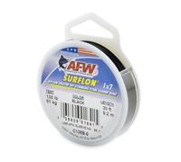 American Fishing Wire Surflon, Nylon Coated 1x7 Stainless Steel Leader Wire, 135 lb Test, .041" Diameter, Black, 30 ft