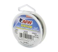 American Fishing Wire Surflon, Nylon Coated 1x7 Stainless Steel Leader Wire, 15 lb Test, .015" Diameter, Black, 100 ft