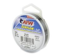 American Fishing Wire Surflon, Nylon Coated 1x7 Stainless Steel Leader Wire, 45 lb Test, .028" Diameter, Black, 30 ft