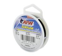 American Fishing Wire Surflon, Nylon Coated 1x7 Stainless Steel Leader Wire, 60 lb Test, .032" Diameter, Black, 30 ft