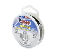 American Fishing Wire Surflon, Nylon Coated 1x7 Stainless Steel Leader Wire, 90 lb Test, .036" Diameter, Black, 30 ft