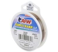 American Fishing Wire Surfstrand Bare Stainless Steel Saltwater Leader Line 200lb Tested, 330lb Tested Camo in 10ft, 100yd, 600ft and 1ft Length, 1 x 2.75 Inch