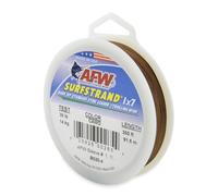American Fishing Wire Surfstrand Bare Stainless Steel Saltwater Leader Line 200lb Tested, 330lb Tested Camo in 10ft, 100yd, 600ft and 1ft Length, 1 x 2.75 Inch