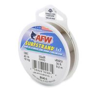 American Fishing Wire Surfstrand Bare Stainless Steel Saltwater Leader Line 200lb Tested, 330lb Tested Camo in 10ft, 100yd, 600ft and 1ft Length, 1 x 2.75 Inch